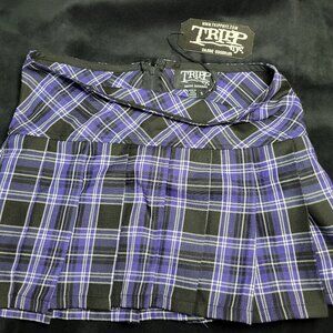 Tripp NYC micro mini sz sm black purple plaid